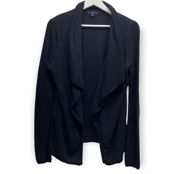 Gap Black Drape collar open front cardigan size Medium - Picture 1 of 5